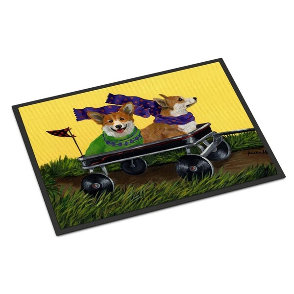 Carolines Treasures 18 x 27 in. Corgi Express Indoor or Outdoor Mat PPP3257MAT - main